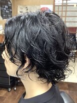 コダマ 新大塚店(KODAMA)&nbsp;センターパートツーブロックパーマスタイル（アップバング）床屋