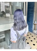 ブルーカラーハイトーンカラーペールブルーブルーシルバー艶髪