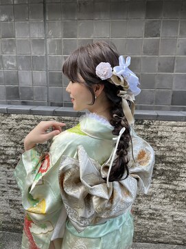 ソノ(sono) 成人式ヘア 編みおろし リボンヘア 振袖ヘア 前撮りヘア