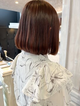キャアリー(Caary) 福山人気髪質改善ストレートボブ10代20代30代ピンクブラウン艶髪