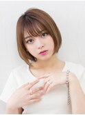 大人可愛いシースルーバングボブ