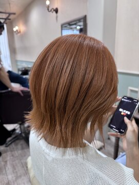 ラボヌールヘアーノーブル 新越谷店(La Bonheur hair noble) ペールオレンジ/極上髪質改善【美髪】【イメチェン】