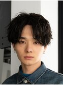 センターパート メンズパーマ メンズスタイル