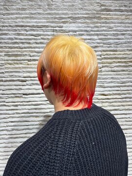 ビスイル 秋葉原店(Vis ill) 抜きっぱなしインナーカラー暖色系カラーレイヤースタイル