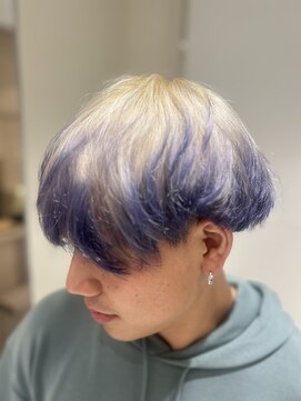 アッシュ 戸田公園店(Ash) メンズWブリーチ×ブルーエンドカラー