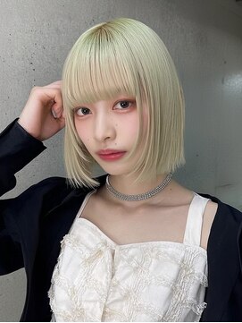 ヴェイン 渋谷(vain) ボブ レイヤー 顔周りレイヤー 小顔カット 透明感カラー