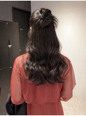 お呼ばれヘア/カチモリハーフアップ