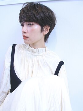 アンス 大阪梅田(ANs.) 大人可愛い小顔ひし形ハンサムショートボブ前下がり【ANs.】