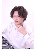 こなれたセンターパート 無造作ツイストスパイラルパーマ