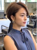 ショートヘア/前下がり/前髪長め/30代・40代/ワンカールパーマ