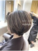 嶋村夏実★ハイライト丸みショート簡単スタイリングヘアー
