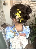 浴衣ヘア　アップスタイル　着付け