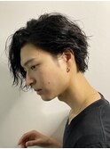 耳掛けパーマ/ツーブロックマッシュ/ハイライト/束感/波巻き