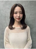 韓国前髪顔周りロング×インナーグレージュ[心斎橋/髪質改善]