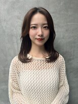 ロンド ストラーダ 心斎橋(Lond strada)&nbsp;韓国前髪顔周りロング×インナーグレージュ[心斎橋/髪質改善]