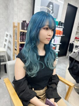 アフィナー(Afinar) 水色カラー/ケアブリーチ/ダブルカラー/横浜駅