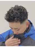 オールバックパーマ+フェード