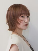 シスタ(SISTA)&nbsp;外はねくびれボブオレンジブラウンオレンジベージュ【自由が丘】