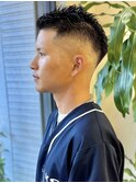 メンズカット フェード 黒髪×クール ベリーショート
