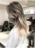 ハイライトカラーくびれヘア韓国ヘア顔周りレイヤー_ba371921