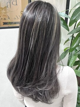 ベルヘアーデザイン 堺東(Belle hair Design) ハイライトレイヤーカットイルミナカラーグレージュ韓国風堺東