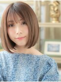 美髪グレーベージュアッシュ前下がりボブディA4大宮20代30代40代