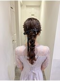 横浜ヘアセット/結婚式ヘア/編みおろしヘア