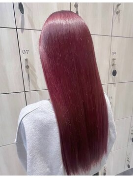 アース いわき店(HAIR&MAKE EARTH) 艶感ピンクレッドロング