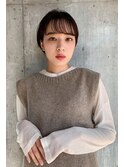 シースルーバングショート_マニッシュショートネイビーカラー