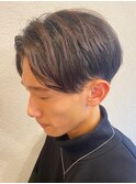 ba500_アッシュブラック刈り上げアップバンクセンターパート