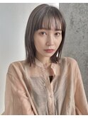 大人ボブ/外ハネボブ/ココアベージュ/小顔カット/髪質改善[登戸]