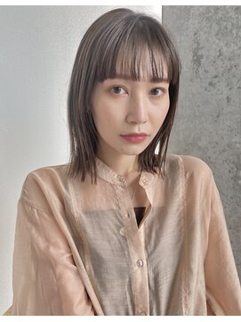 イミ(imi) 大人ボブ/外ハネボブ/ココアベージュ/小顔カット/髪質改善[登戸]