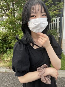 ダスティ穂高店 オルチャン_シースルーバング_外ハネくびれカール