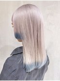 袖カラー水色ロング_チェリーブラウンフェミニンロング_ba325073