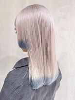 アルバム 渋谷パルコ(ALBUM)&nbsp;袖カラー水色ロング_チェリーブラウンフェミニンロング_ba325073