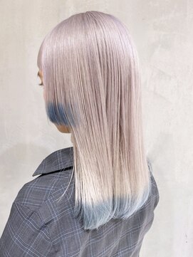 アルバム 渋谷パルコ(ALBUM) 袖カラー水色ロング_チェリーブラウンフェミニンロング_ba325073