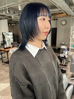 カフ(CAF)&nbsp;CAF松本/ウルフカット/ネイビーブルー/大阪ウルフ/心斎橋美容室