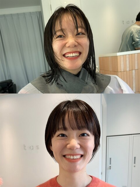 tas似合わせカット before&after 【大人コンパクトショート】