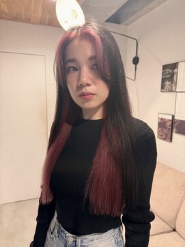 リムレス(LIMLESS) ダブルカラーインナーカラーイヤリングカラーくすみカラー