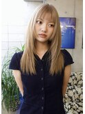 ミルクティーベージュロングハッシュレイヤー
