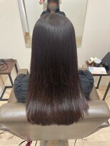ヘア アトリエ ヴィヴァーチェ(hair atelier Vivace)&nbsp;バレイヤージュオリーブグレージュくびれボブ50代髪型