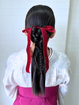 タグマル 卒業式袴着付けヘアセット☆ストレートポニーアレンジ