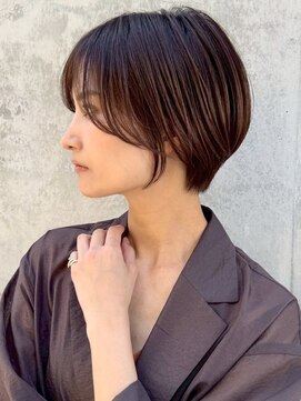 ソワネ 表参道(soigne) 表参道白髪ぼかしウルフショートボブベージュアッシュグレージュ