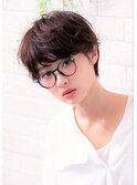 毛先パーマネオウルフ小顔外ハネボブアッシュブラウン
