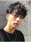 ツイストスパイラルパーマツーブロックメンズマッシュメンズヘア
