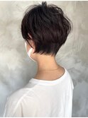 大人ショート　黒髪　ショートヘア