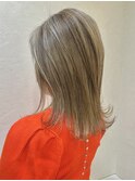【岡町/ハイライト】アッシュベージュハイライト