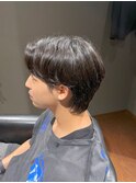 ビジネスツーブロック ミディアムショートウルフ センターパート