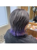 センターパートウルフインナーカラー