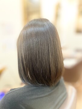 ヘアー グリーン(hair green) ワンレンボブ/ベージュ/髪質改善トリートメント/ブリーチ有